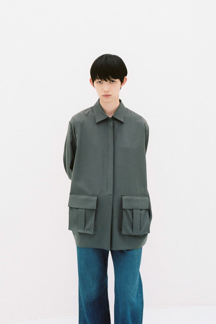 Safari Wool Shirt Charcoal