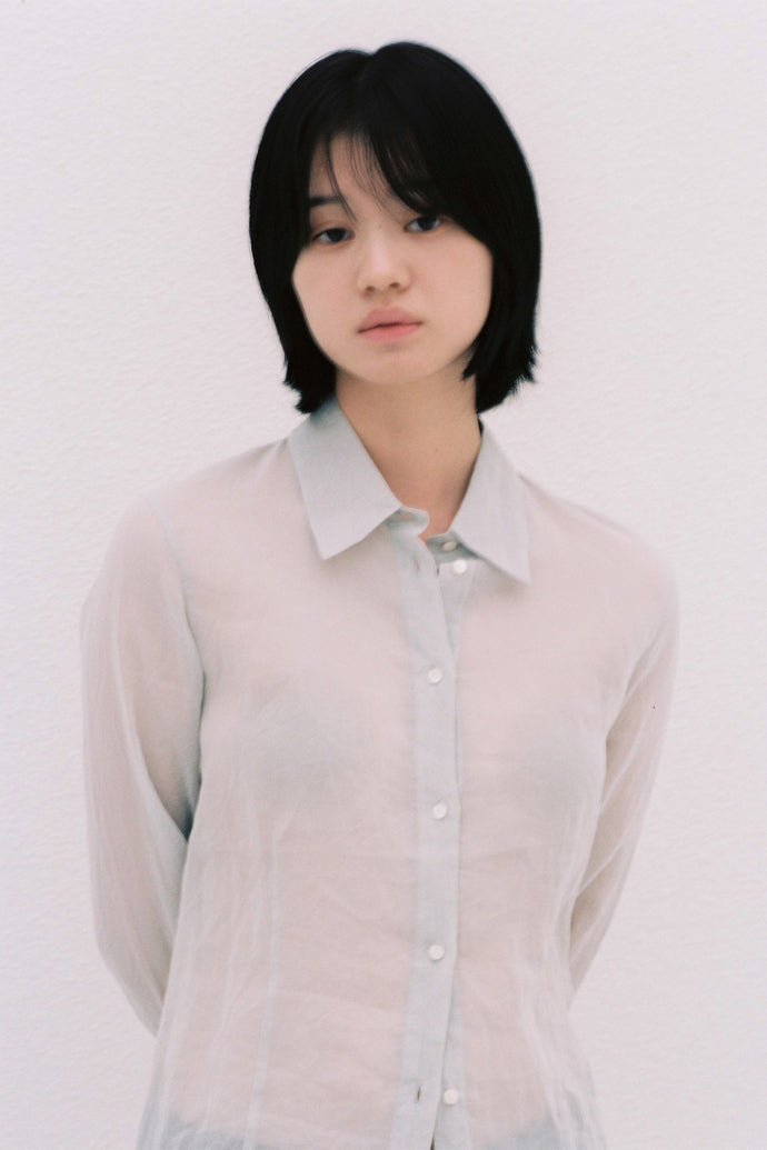 Cotton Lawn Sheer Shirt L.Grey