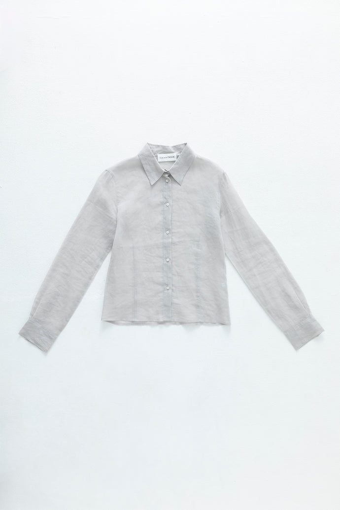 Cotton Lawn Sheer Shirt L.Grey