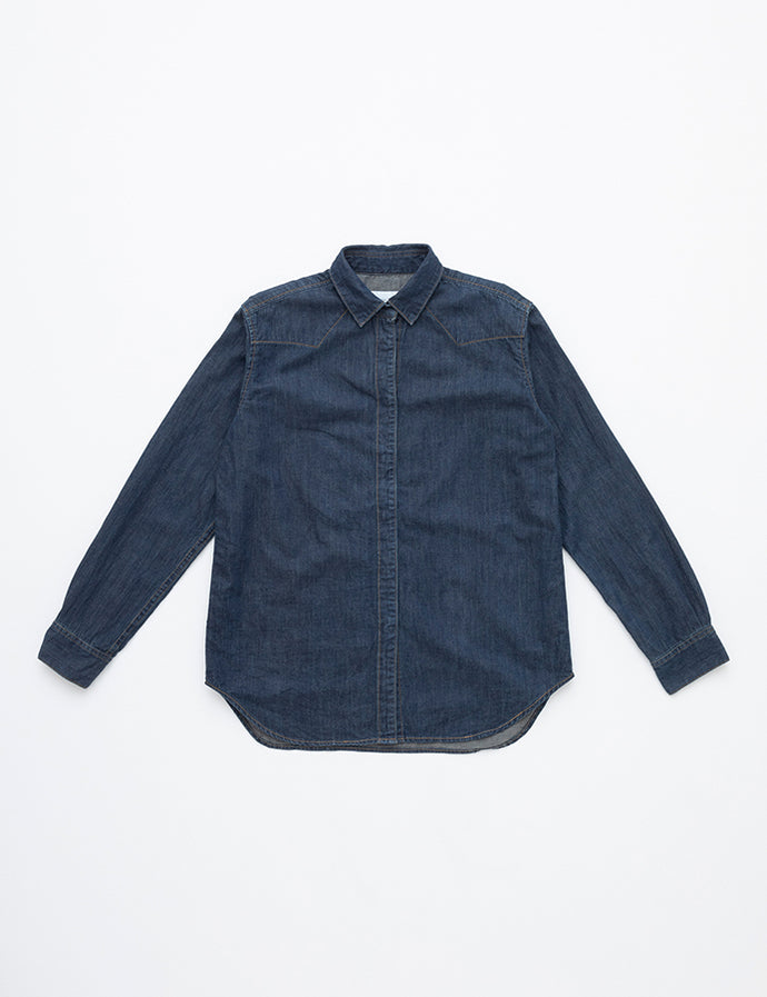 The Turquoise Denim Shirt Solid 1wash