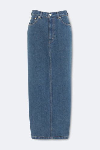 The Labradorite Denim Skirt Solid 1wash