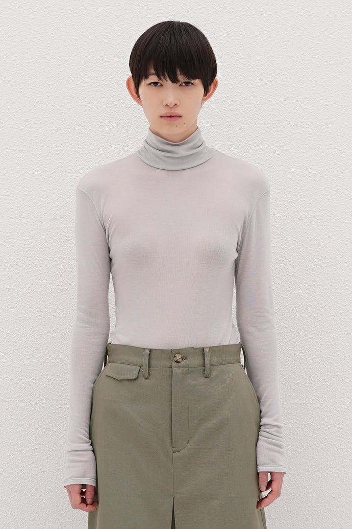 Turtleneck Top Cashmere-Blended L.Blue