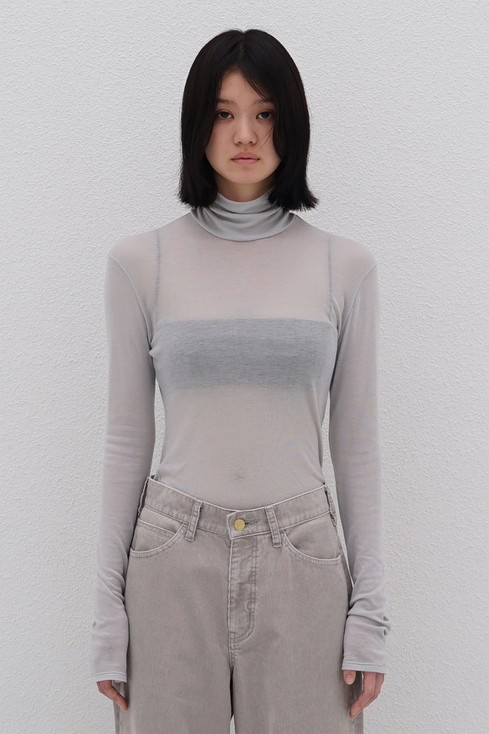 Turtleneck Top Cashmere-Blended L.Blue