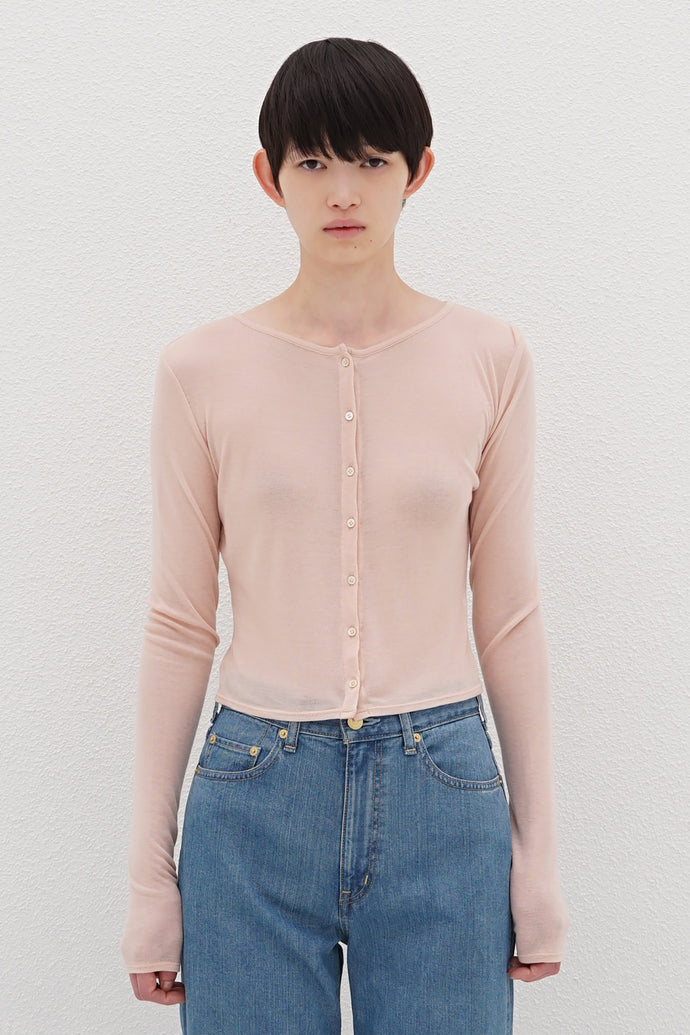 Cropped Cardigan Cashmere-Blended Pink
