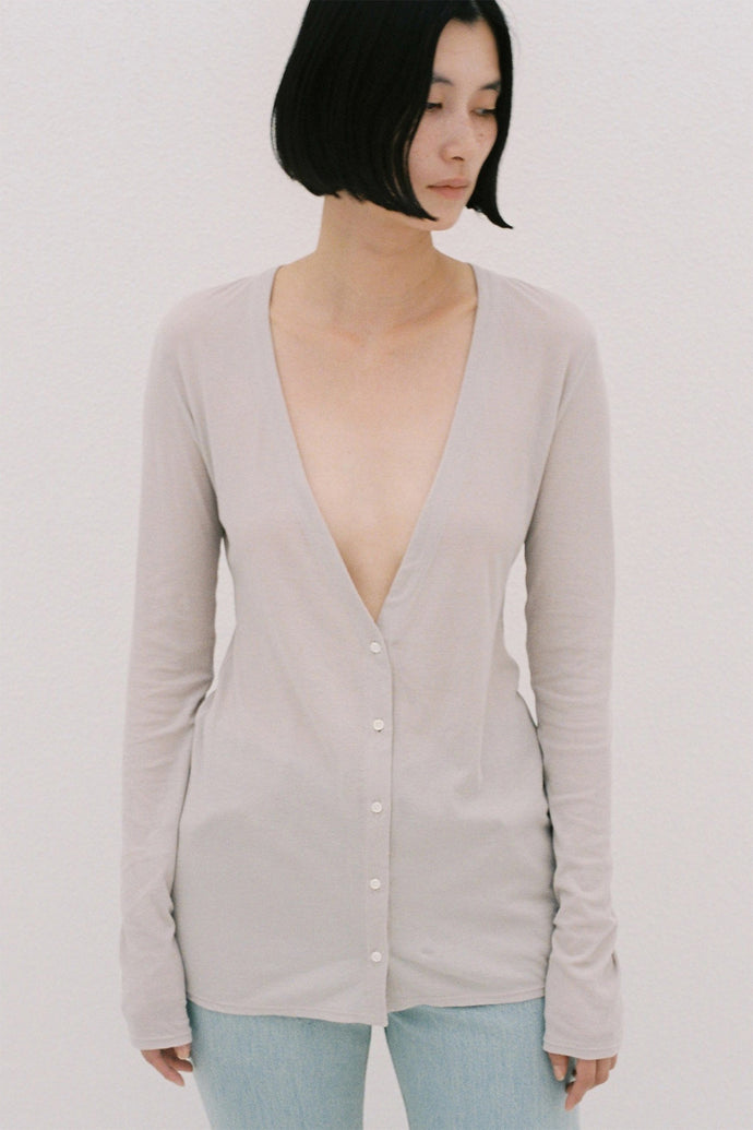 V-Neck Cardigan Greige