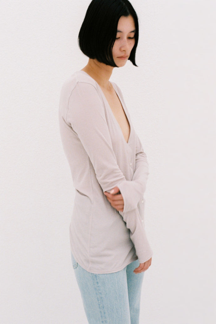 V-Neck Cardigan Greige