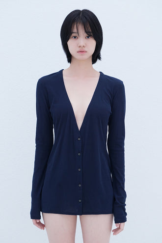 V-Neck Cardigan Navy